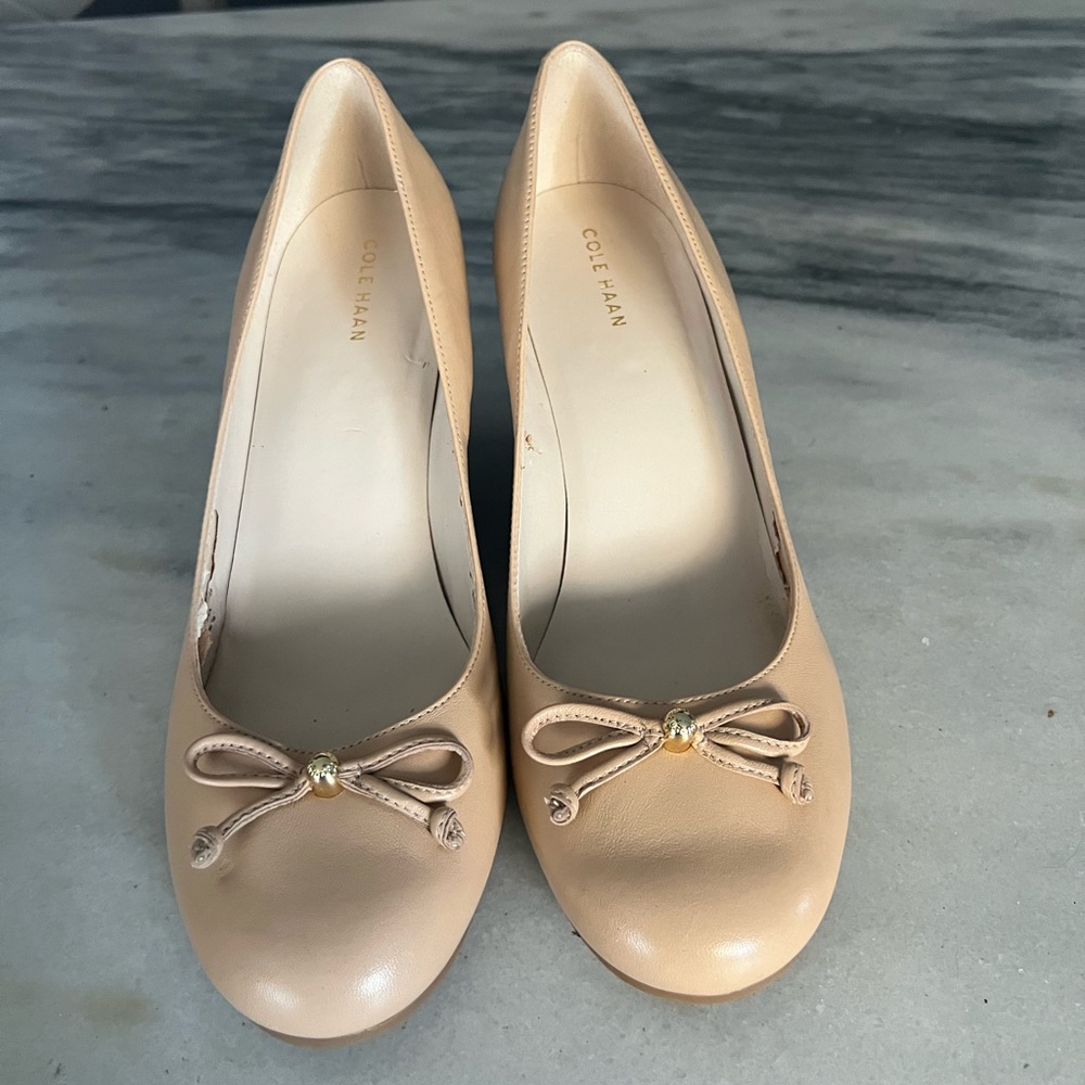 Cole Haan leather ballerina wedge. Size 9